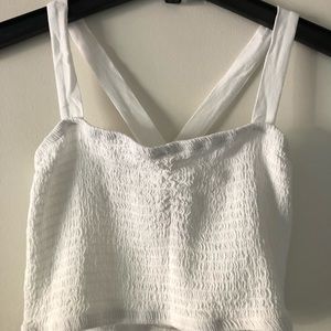 SMOCKED WHITE CROP